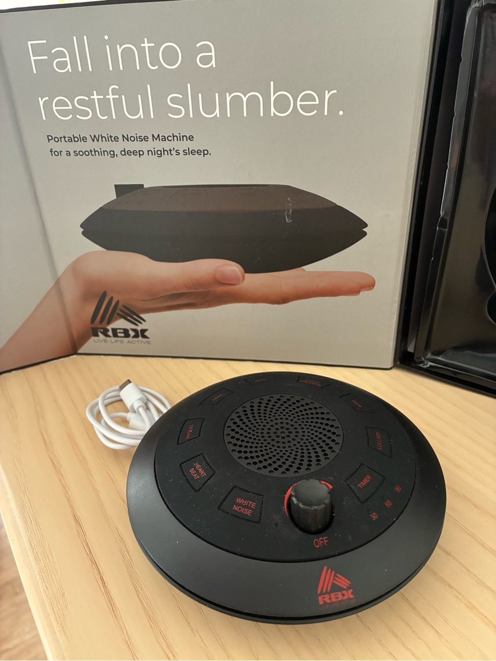 RBX Black Portable White Noise Machine
